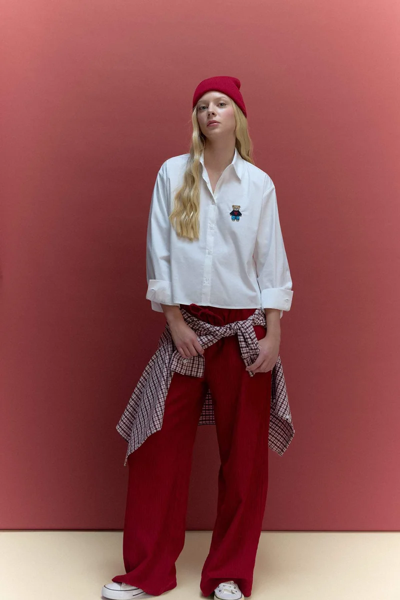 ديفاكتو Oversize Shirt Collar Long Sleeve Shirt