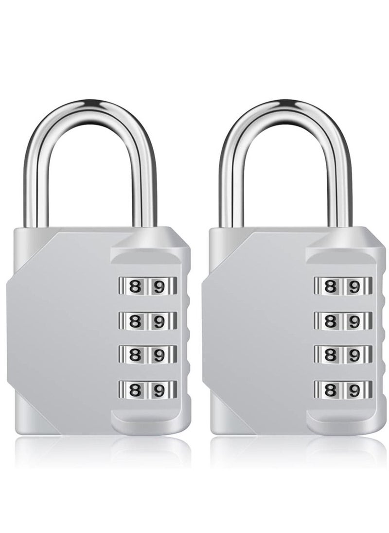 2-Piece 4-Digit Combination Password Padlock Silver