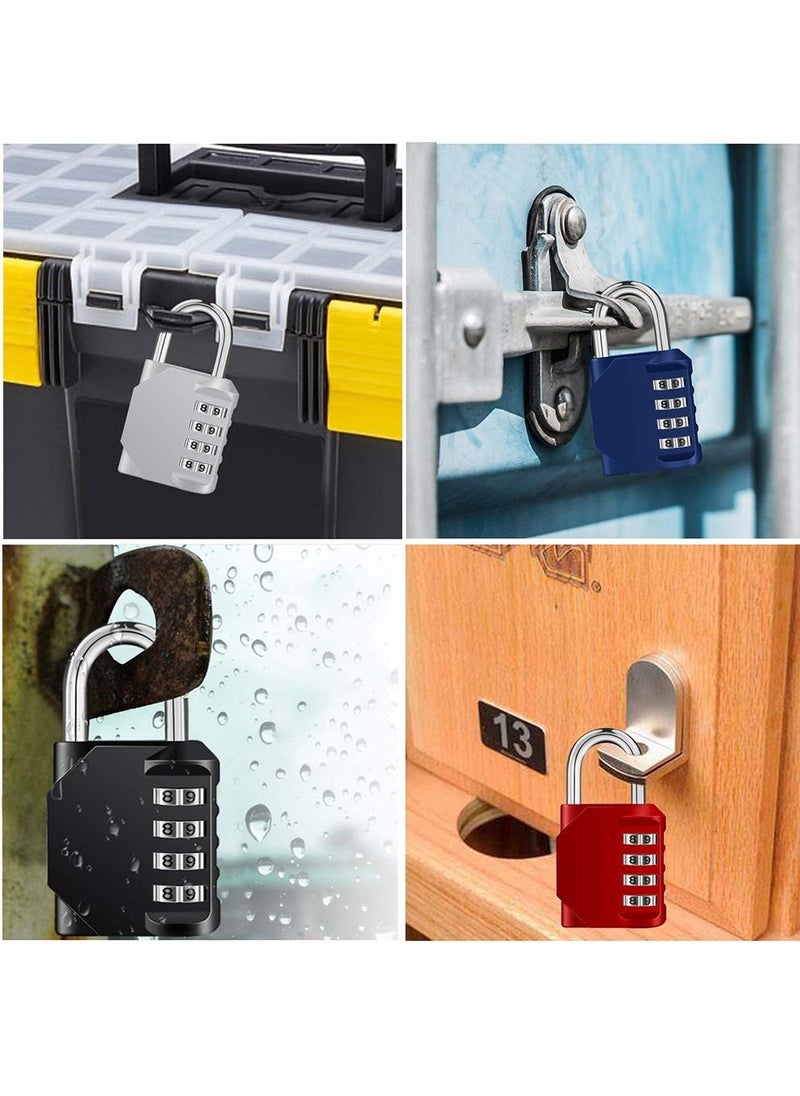 2-Piece 4-Digit Combination Password Padlock Silver