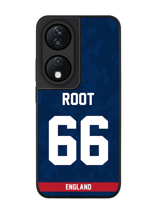 Stylizedd Rugged Black Edge Case for Honor X7b, Slim fit Case Flexible Anti Drop TPU Gel Thin Cover -  Team England Joe Root, Jersey No 66 - Image 1