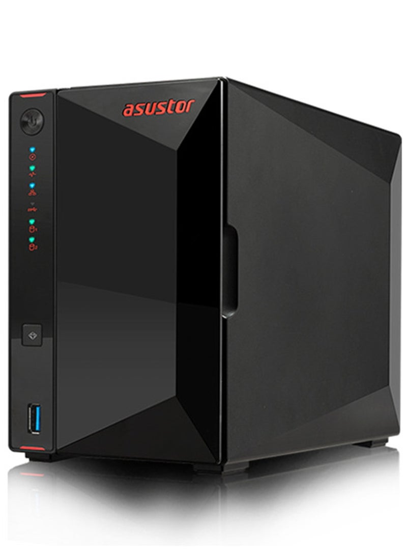 asustor - Nimbustor 2 Gaming Inspired Network Attached Storage AS5202T, Intel J4005 2.0GHz Dual-Core, Two 2.5GbE Port, 2GB RAM DDR4, 4GB eMMC Flash Memory, Personal Private Cloud (2 Bay Diskless NAS) - Image 1