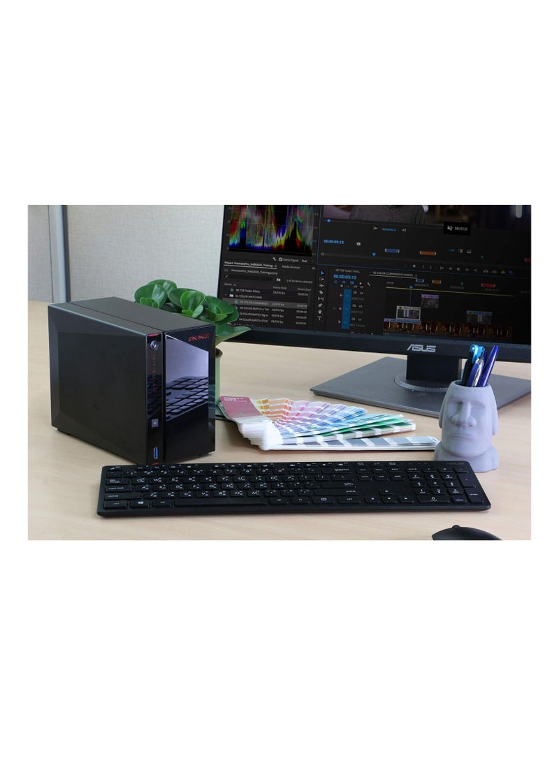 asustor - Nimbustor 2 Gaming Inspired Network Attached Storage AS5202T, Intel J4005 2.0GHz Dual-Core, Two 2.5GbE Port, 2GB RAM DDR4, 4GB eMMC Flash Memory, Personal Private Cloud (2 Bay Diskless NAS) - Image 1