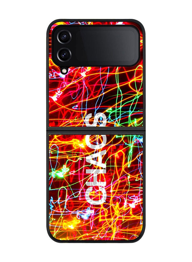 Stylizedd Rugged Black edge case for Samsung Galaxy Z Flip4 Slim fit Soft Case Flexible Rubber Edges Anti Drop TPU Gel Thin Cover - Chaos - Image 1