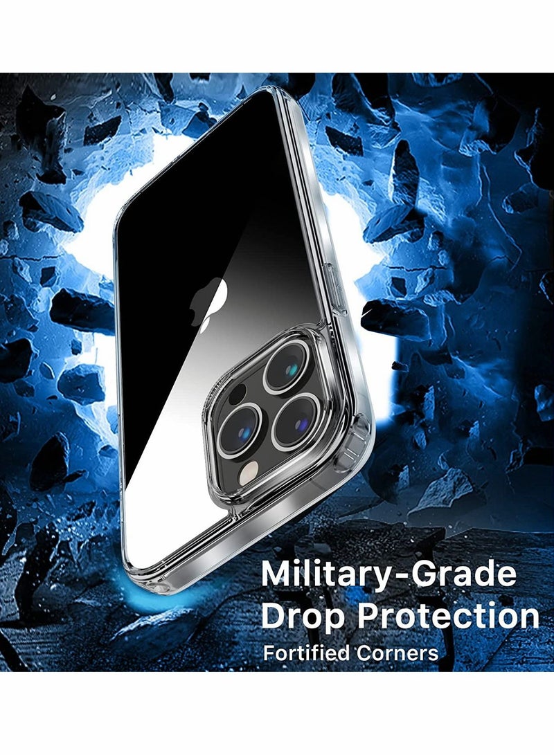 Y&D Clear Case for iPhone 14 Pro 6.1 inch, Mood Series Hard PC + Soft TPU Non-Yellowing Drop Protection Scratch-Resistant Protective Shockproof Lightweight Slim Crystal Phone - Image 3