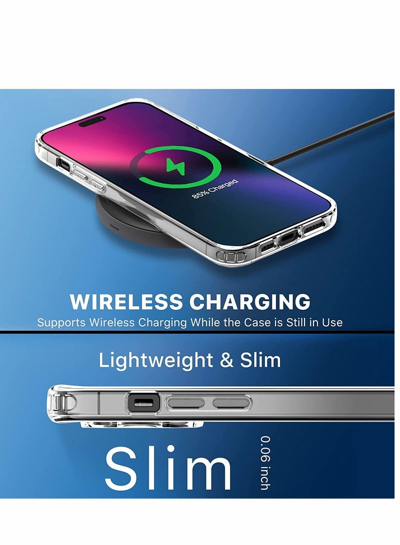 Y&D Clear Case for iPhone 14 Pro 6.1 inch, Mood Series Hard PC + Soft TPU Non-Yellowing Drop Protection Scratch-Resistant Protective Shockproof Lightweight Slim Crystal Phone - Image 4