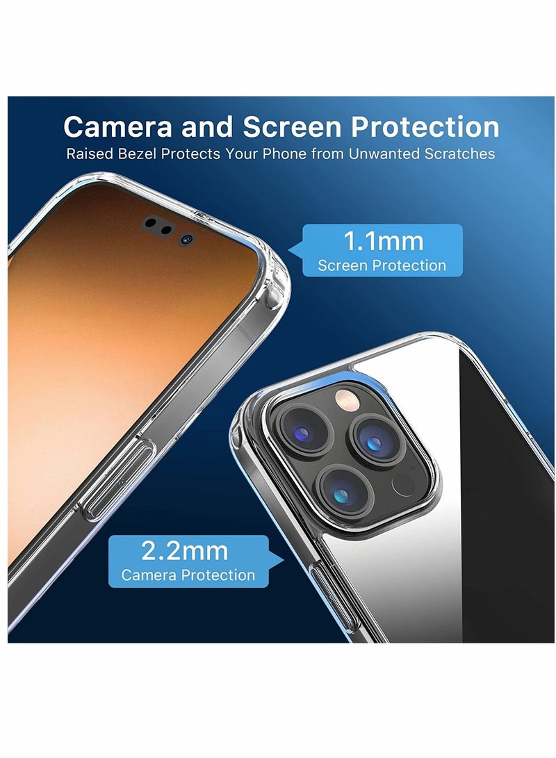 Y&D Clear Case for iPhone 14 Pro 6.1 inch, Mood Series Hard PC + Soft TPU Non-Yellowing Drop Protection Scratch-Resistant Protective Shockproof Lightweight Slim Crystal Phone - Image 5