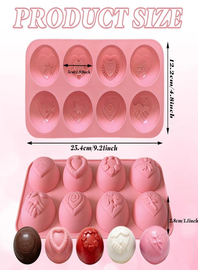 Foaryoer 2PCS Valentine Chocolate Molds Round Heart Silicone Mold Non-Stick Love Rose Silicone Chocolate Bomb Molds for Baking Chocolate,Mini Cakes,Candy,Gummy, Ice Cubes - Image 2