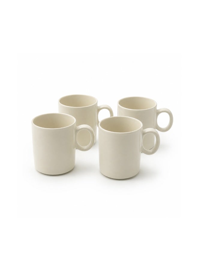 Ceramic Coffee Mug Set of 4 ,Classic White Tea & Coffee Cups Durable Porcelain Drinkware Modern Minimalist Cups for Home Office & Café Use - Image 1
