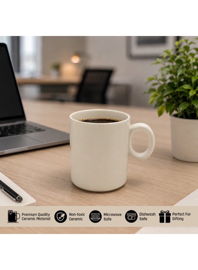 Ceramic Coffee Mug Set of 4 ,Classic White Tea & Coffee Cups Durable Porcelain Drinkware Modern Minimalist Cups for Home Office & Café Use - Image 3