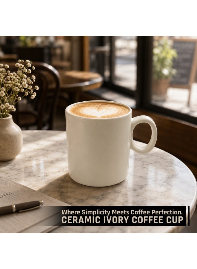 Ceramic Coffee Mug Set of 4 ,Classic White Tea & Coffee Cups Durable Porcelain Drinkware Modern Minimalist Cups for Home Office & Café Use - Image 5