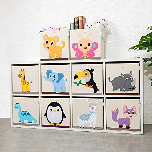 CLCROBD Foldable Animal Cube Storage Bins Fabric Toy Box/Chest/Organizer for Kids Nursery, 13 inch (Elephant) - Image 5