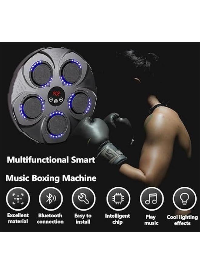 HOOKOR Music Boxing Machine, Smart Bluetooth Interactive Wall-Mounted Punching Trainer with Gloves, Home Workout & Agility Training Equipment for Kids and Adults  - Image 2
