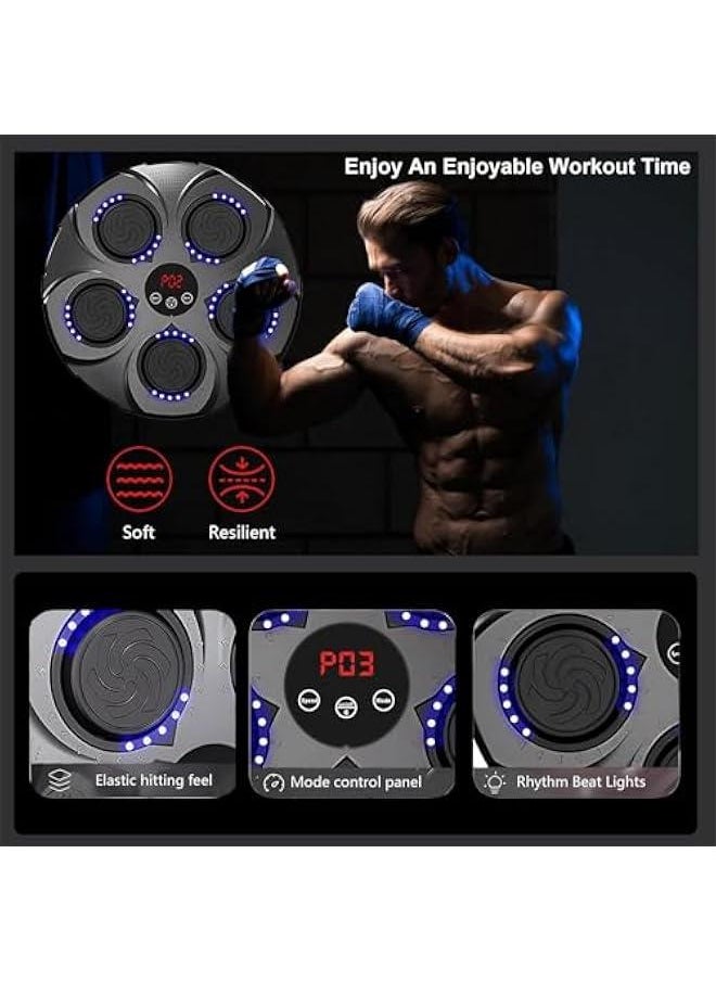 HOOKOR Music Boxing Machine, Smart Bluetooth Interactive Wall-Mounted Punching Trainer with Gloves, Home Workout & Agility Training Equipment for Kids and Adults  - Image 3