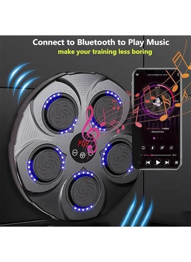 HOOKOR Music Boxing Machine, Smart Bluetooth Interactive Wall-Mounted Punching Trainer with Gloves, Home Workout & Agility Training Equipment for Kids and Adults  - Image 4