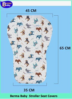 Berma Baby Baby Girls Boys Stroller Seat Covers Universal Cartoon Floral Soft Thick Pram Car Seat  - Image 5