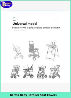 Berma Baby Baby Girls Boys Stroller Seat Covers Universal Cartoon Floral Soft Thick Pram Car Seat  - Image 3