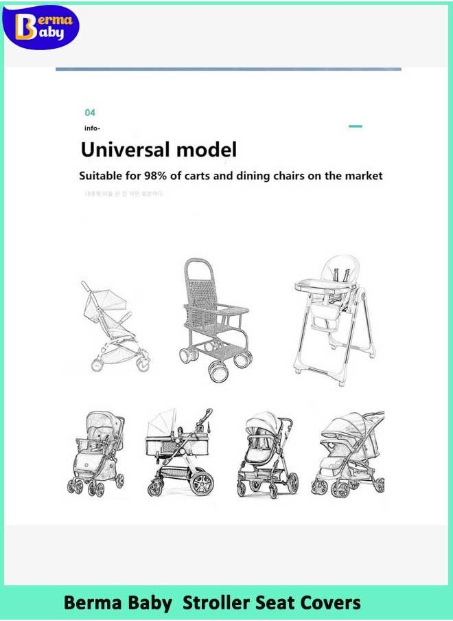 Berma Baby Baby Girls Boys Stroller Seat Covers Universal Cartoon Floral Soft Thick Pram Car Seat  - Image 3