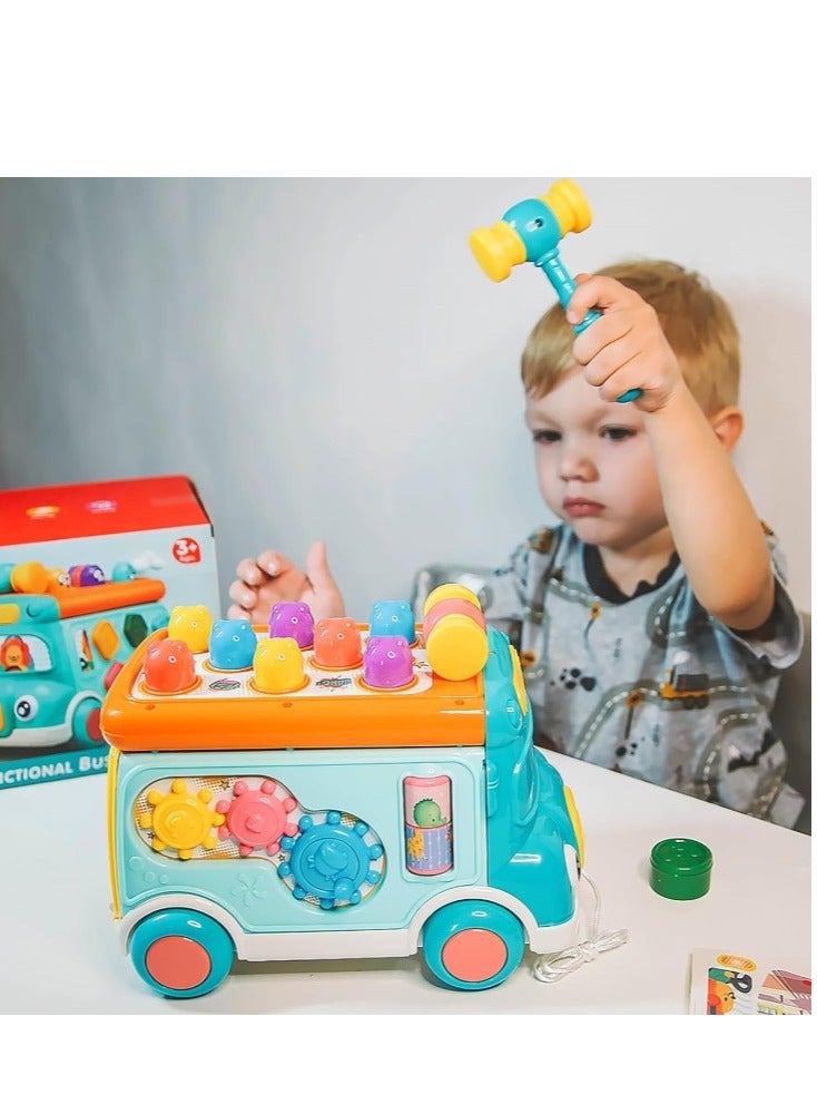 Pounding Toys for Toddlers Educational Toy Pull Along Bus Gopher Toy for Boys Girls Birthday Gift  - Image 2
