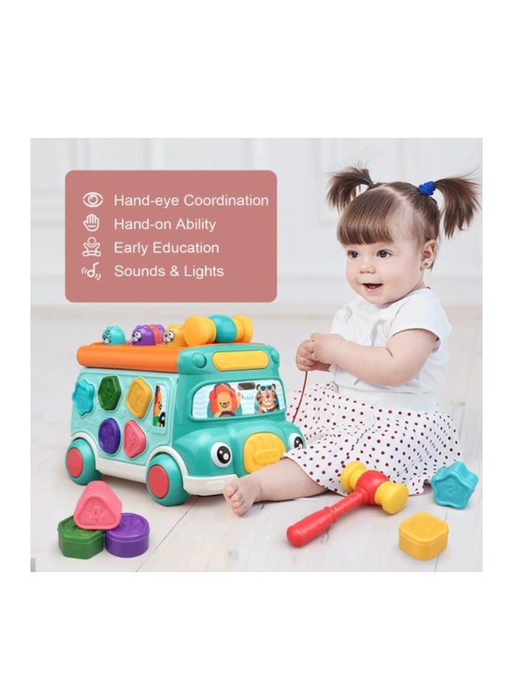 Pounding Toys for Toddlers Educational Toy Pull Along Bus Gopher Toy for Boys Girls Birthday Gift  - Image 5
