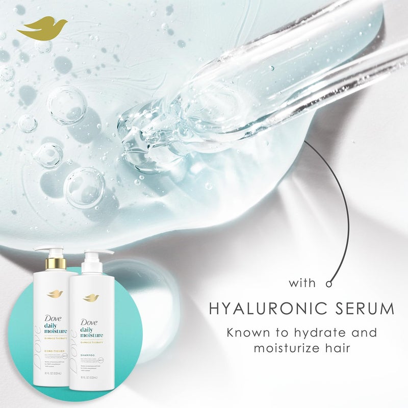 Dove Daily Moisture Shampoo & Conditioner Set with Hyaluronic & Moisture 10-in-1 Serum Mask â€“ Deep Hydration for Smoothing & Revitalizing Dry Hair (3-Piece Set) - Image 4