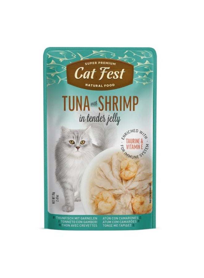 Cat Fest  - Tender Jelly For Cats 70g / Tuna with Shrimp