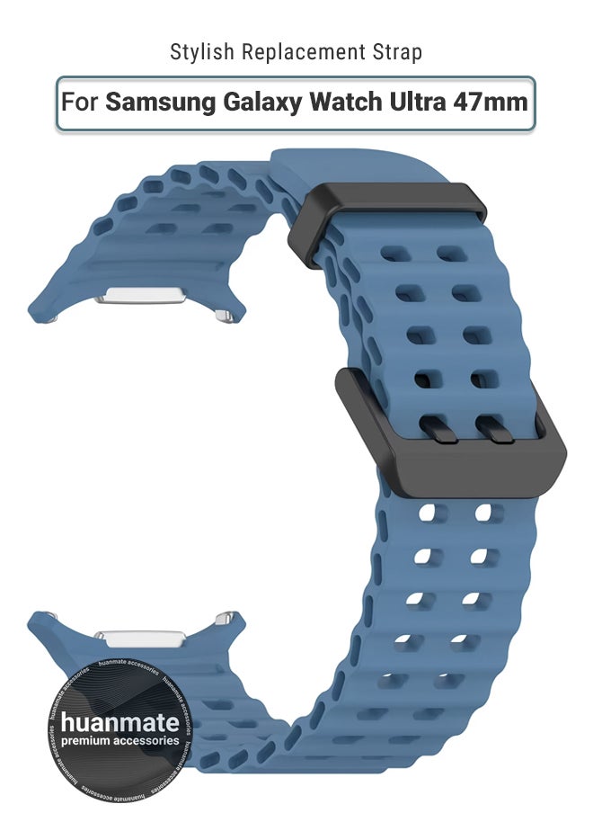 huanmate - Samsung Galaxy Watch Ultra 47mm Soft Silicone Replacement Strap - High Quality, Lightweight, Stylish & Durable - Easy Installation - Replacement Strap for Samsung Galaxy Watch Ultra 47mm - Image 1