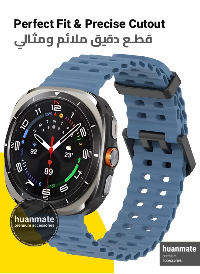 huanmate - Samsung Galaxy Watch Ultra 47mm Soft Silicone Replacement Strap - High Quality, Lightweight, Stylish & Durable - Easy Installation - Replacement Strap for Samsung Galaxy Watch Ultra 47mm - Image 1