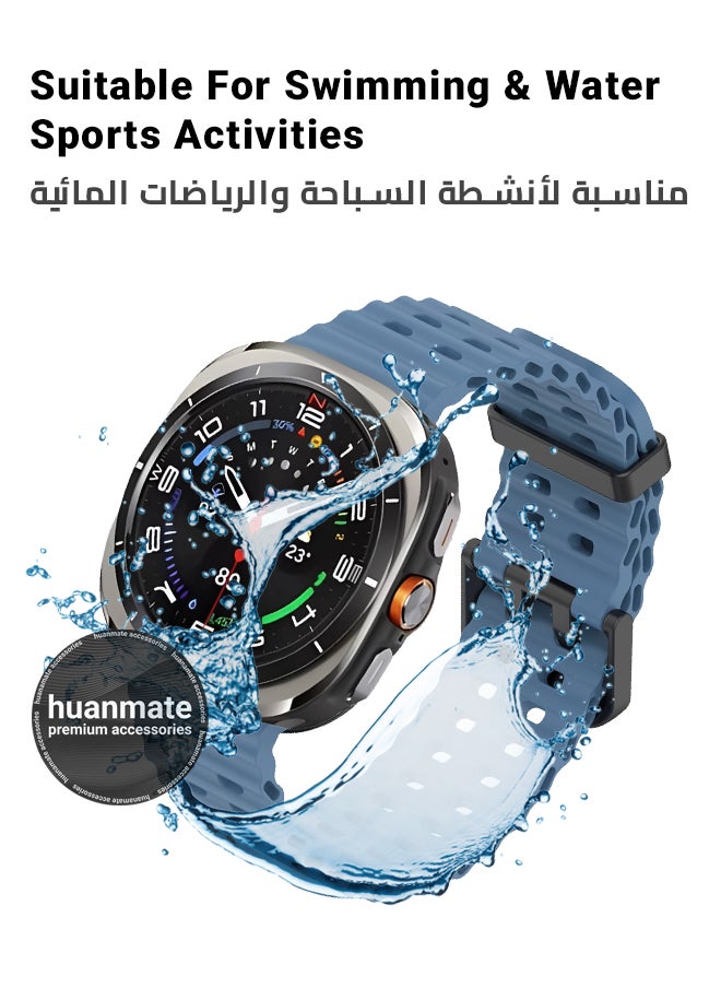 huanmate - Samsung Galaxy Watch Ultra 47mm Soft Silicone Replacement Strap - High Quality, Lightweight, Stylish & Durable - Easy Installation - Replacement Strap for Samsung Galaxy Watch Ultra 47mm - Image 1