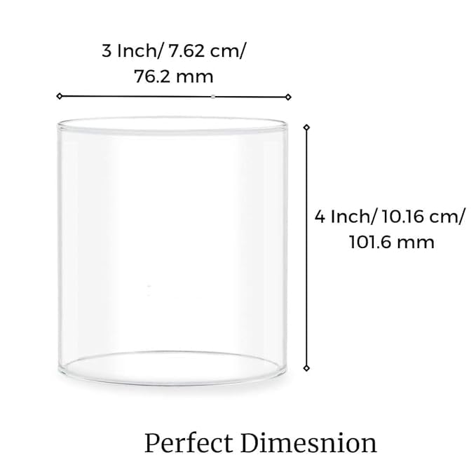 MISAA URNS Akhand Diya Glass Cover Only - Small Size Borosilicate Oil Lamp Glass Cover Without Diya (3 X 4 INCH) - Image 4