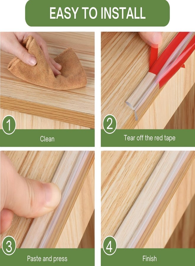 ONE AND ONLY شريط حماية الحواف المصنوع من السيليكون، بطول 4 أمتار/13 قدمًا | واقي شفاف للحواف والزوايا لحماية الأطفال | شريط أمان ناعم خالٍ من مادة BPA للطاولات والأسرة والأثاث والزجاج والخشب | لاصق قوي - Image 2