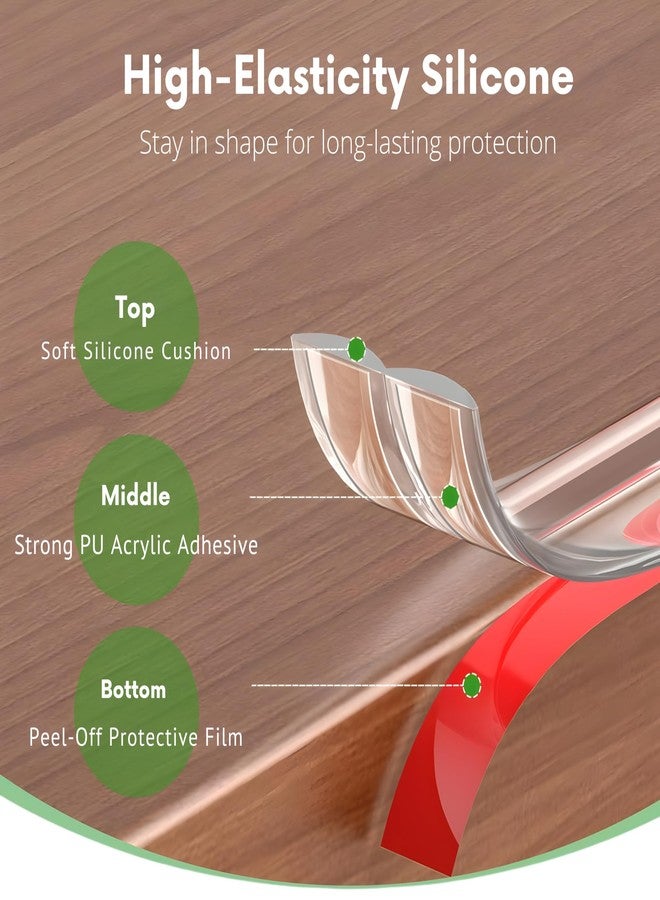 ONE AND ONLY شريط حماية الحواف المصنوع من السيليكون، بطول 4 أمتار/13 قدمًا | واقي شفاف للحواف والزوايا لحماية الأطفال | شريط أمان ناعم خالٍ من مادة BPA للطاولات والأسرة والأثاث والزجاج والخشب | لاصق قوي - Image 3