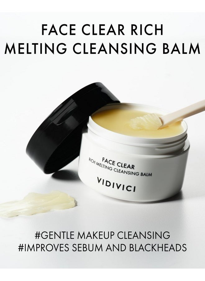 Vidivici VIDIVICI Face Clear Rich Melting Cleansing Balm - Korean Makeup Remover - Gentle Face Wash, Pore are, Sebum & Blackhead Care - Balm to Oil Formula, 3.38oz.  - Image 2