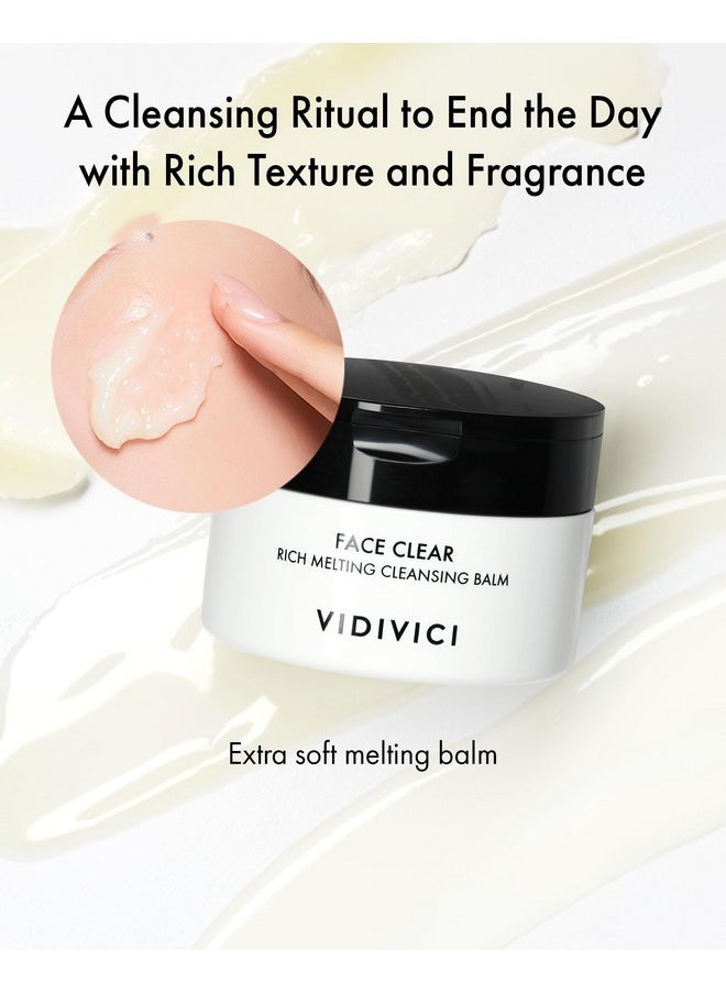 Vidivici VIDIVICI Face Clear Rich Melting Cleansing Balm - Korean Makeup Remover - Gentle Face Wash, Pore are, Sebum & Blackhead Care - Balm to Oil Formula, 3.38oz.  - Image 5