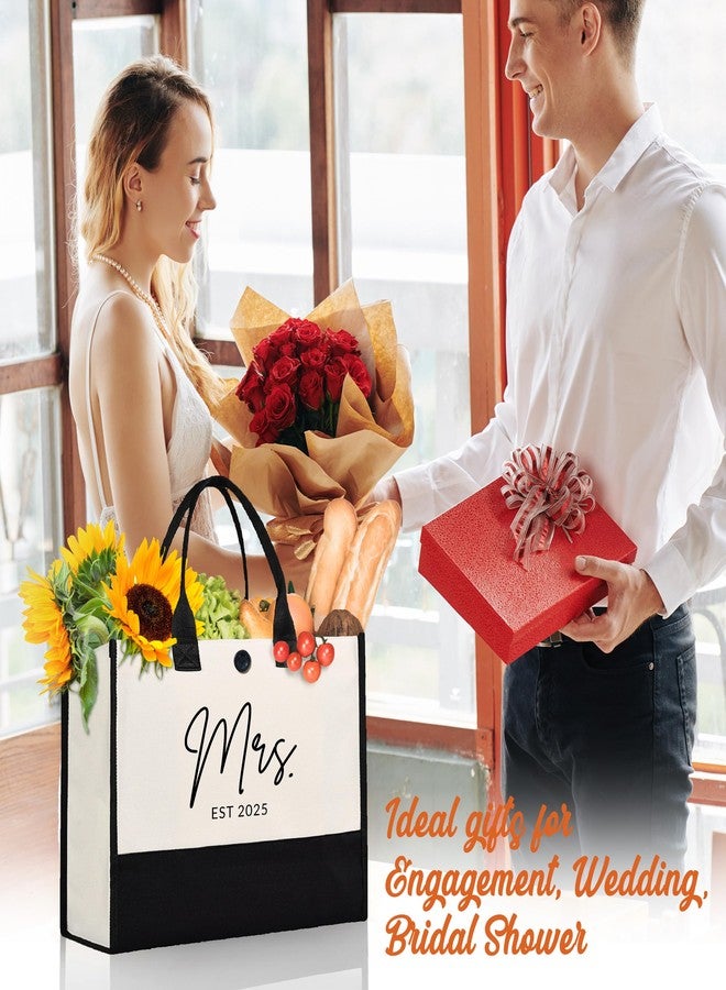 Afterprints Mrs Canvas Tote Bag for Bride 2025, Bride Gifts for Bridal Shower, Wedding Gifts for Bride to Be, Future Mrs, Engagement, Bachelorette Party Gift - Image 2