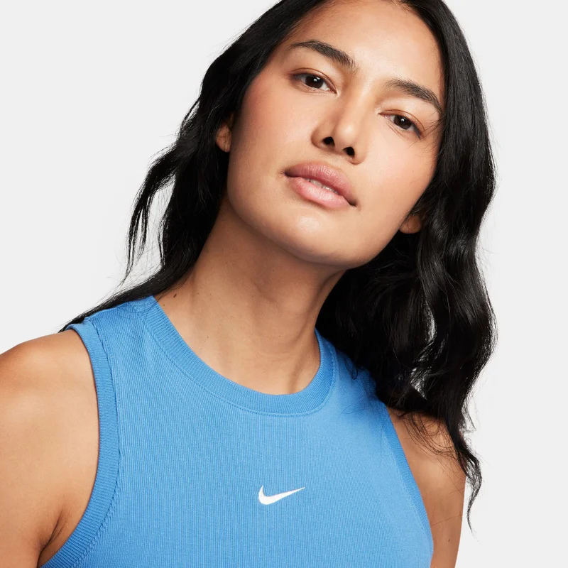 Nike Women's Sportswear Chill Tight Cropped Mini-Rib Tank Top