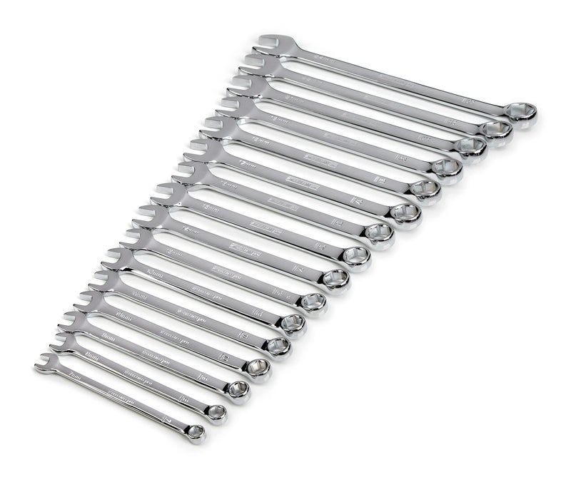 Steelman Pro 16-Piece Metric 6-Point Combination Wrench Tool Set, Durable Steel with Full Polish Chrome, Stamped Size Callouts - Image 1