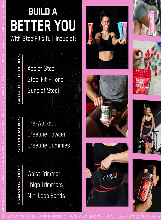 SteelFit Maximum Toning Cellulite Cream, Buns of Steel - Skin Firming & Tightening Body Lotion with Caffeine for Stretch Marks - Anti-Cellulite Remover Treatment for Booty, Thighs, Legs & Glutes - Image 5