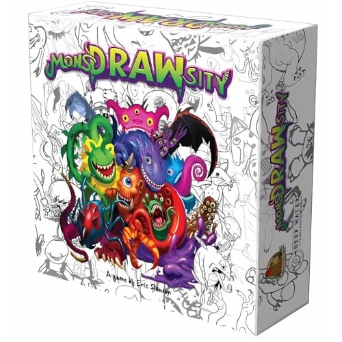 Deep Water Games MonsDRAWsity Drawing Party Game Based on Verbal Description Take Turns Describing  Drawing a Bizarre Monster  Be The Player Whose Drawing Most Closely Matches 8 38 Players - Image 1