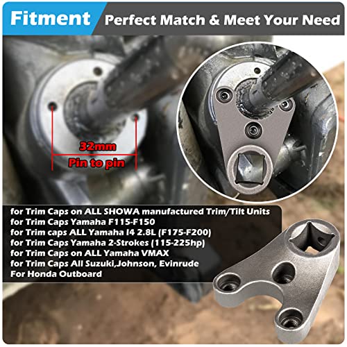 Sunluway Trim/Tilt Pin Wrench MT0006-32mm x 4/4.5mm Remove Trim/Tilt Caps on Hydraulic Cylinders Compatible for Yamaha Suzuki Johnson Evinrude, for Honda Outboards - Image 3