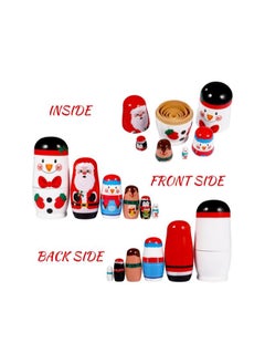 klarako 6 Pcs Christmas Nesting Dolls Handmade Wooden Stacking Dolls Russian Nesting Dolls Matryoshka Dolls Toy for Christmas Decoration Children Birthday Party Favors Gifts  - Image 4