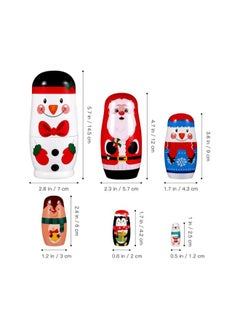 klarako 6 Pcs Christmas Nesting Dolls Handmade Wooden Stacking Dolls Russian Nesting Dolls Matryoshka Dolls Toy for Christmas Decoration Children Birthday Party Favors Gifts  - Image 3