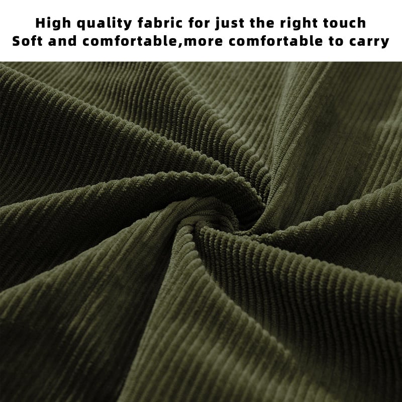 KALIDI FANCY FOREST KALIDI Large Totes Bag Women Corduroy Shoulders Handbag Lightweight Shopping Purse with Zipper Pockets, Green - Image 3