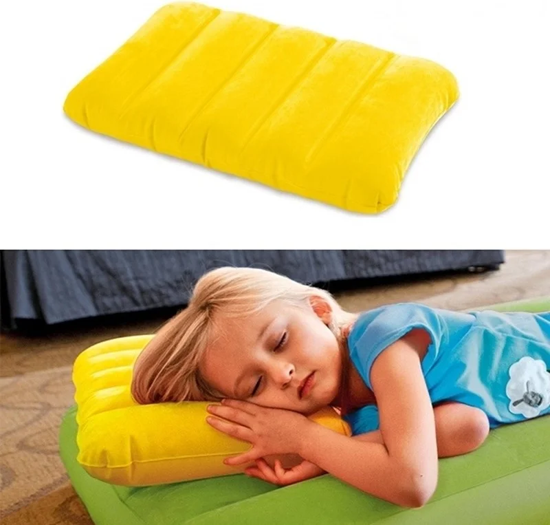 INTEX Inflatable Pillow - Travel Pillow - Camping Pillow - Orthopedic Inflatable Pillow - Inflatable Velvet Pillow - Sea Pillow - Beach Pillow