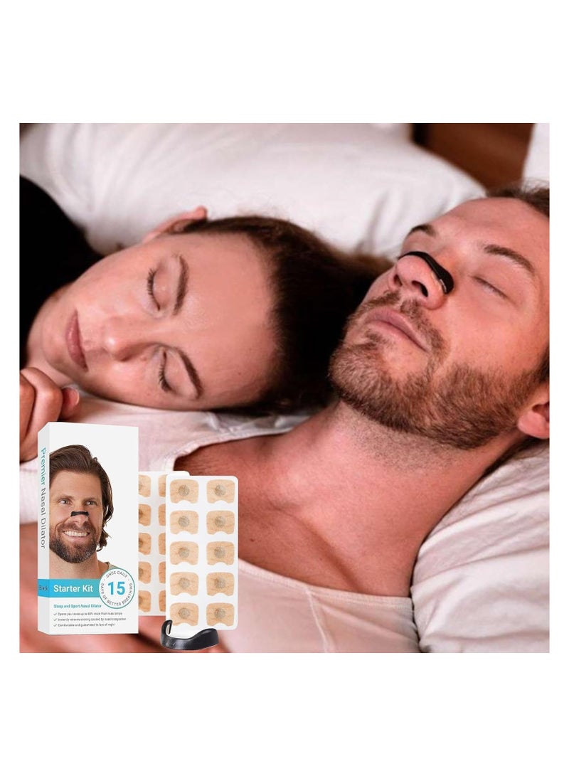 Zikra 30 Count Breathing Nasal, Strip Starter Kit, Boost Oxygen, Reduce Snoring, Improve Sleep Quality, Sweat Resistant, Skin Safe Nasal Strips, Extra Strength Snoring Solution (Black Round) - Image 3