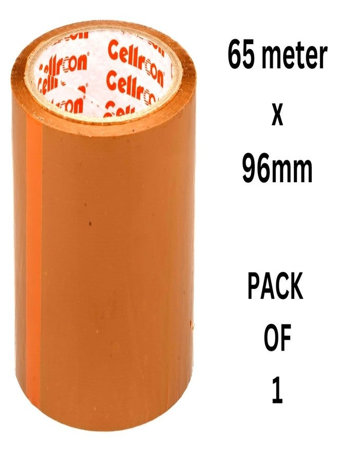 Cellroon Brown Cello Tape For Packing (4 Inch / 65 Meter) Bopp Self Adhesive Tape Rolls, Packaging Tape For Home, Office, And Industrial Use, (Pack of 1) - Image 2