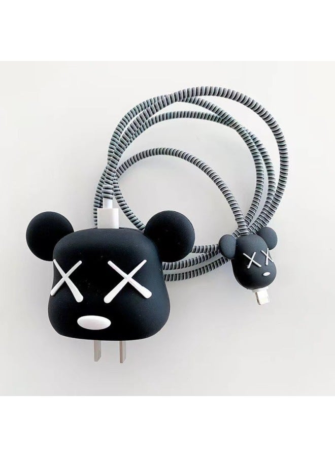 2024 Four-piece Charger Protective Cover For Apple 15 Fast Charging Protective Cover 18W/20W Charger-Specifications:114. Chief Dog (set Of Four) Big And Small Heads + 1.4m Wire Rope + Tie - Image 5