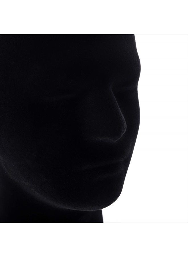 Hedume 2 Pack Mannequin Head Stand Model, Foam Black Velvet Male Wigs Display Model, Mannequin Manikin Head for Wig, Hat, Glasses - Image 2