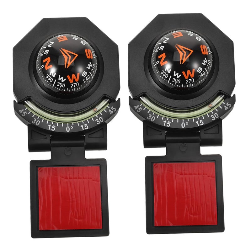 قطعتان من البوصلة ومقياس الميل القابلة للطي لسيارة لوحة القيادة، عالية الدقة للمركبة والقارب والهواء الطلق - Image 2