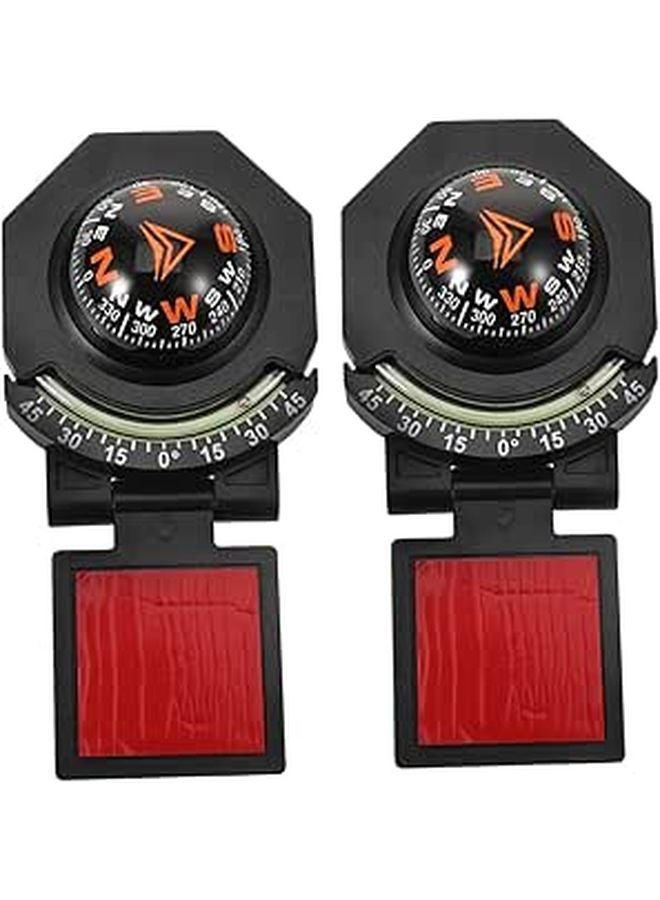 قطعتان من البوصلة ومقياس الميل القابلة للطي لسيارة لوحة القيادة، عالية الدقة للمركبة والقارب والهواء الطلق - Image 1