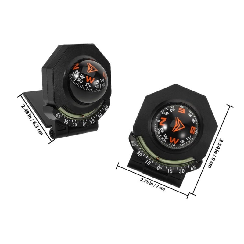 قطعتان من البوصلة ومقياس الميل القابلة للطي لسيارة لوحة القيادة، عالية الدقة للمركبة والقارب والهواء الطلق - Image 3